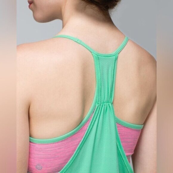RARE Lululemon No Limits Tank top Opal Wee Are From Space Neon Pink Opal bra 6 S - Picture 4 of 8